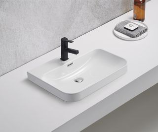 Раковина Gid 9560s 71168 встраиваемая сверху белая 61x46.5x16